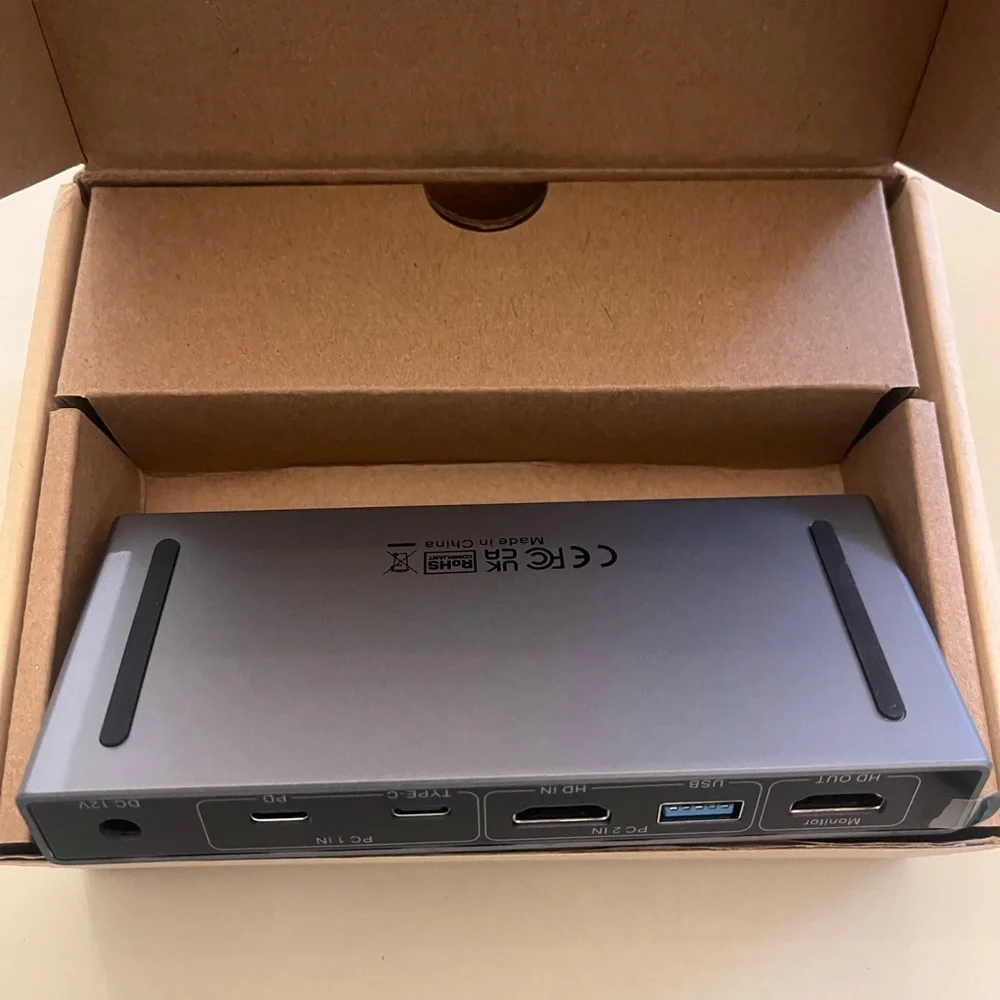 USB C HDMI KVM Switch 1 Monitors 2 Computers,4K@60Hz KVM Switch 2 Port for 1 Lap